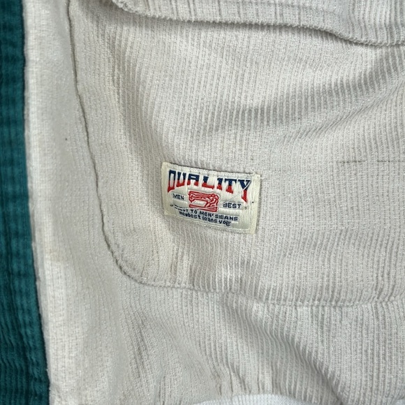 Macro Light 90's Y2K Corduroy Yellow Green Black Hoodie Jacket Size Medium - Picture 3 of 7